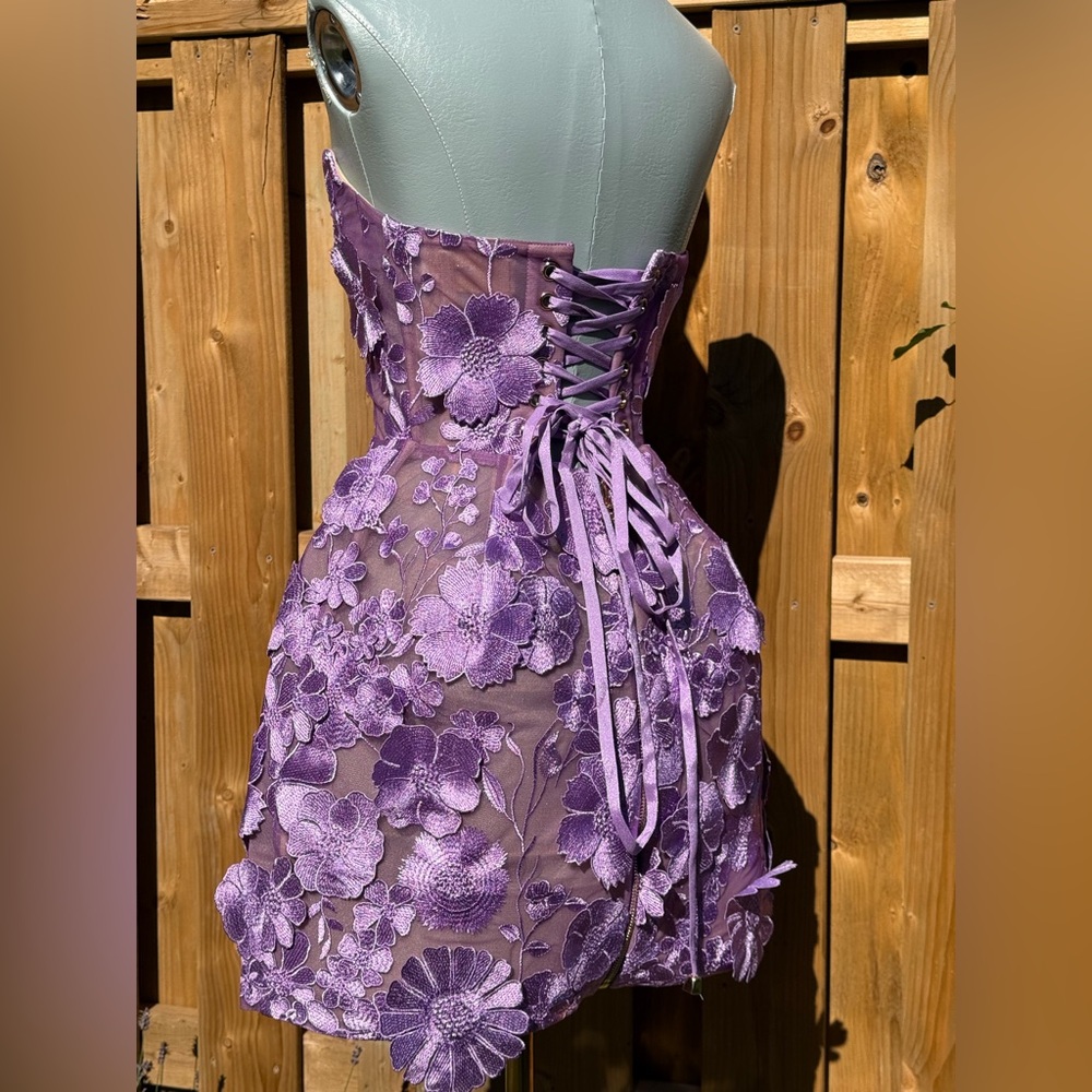 🆕 BRONX & BANCO 🧿 NWOT Jasmine Maraya Lilac Mini Dress - Sz XS US 2 - Picture 7 of 16